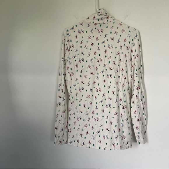 Lands End Ski Snow Print Foldover Turtleneck Winter Womens Med Shaped Fit 10/12 - Picture 5 of 12